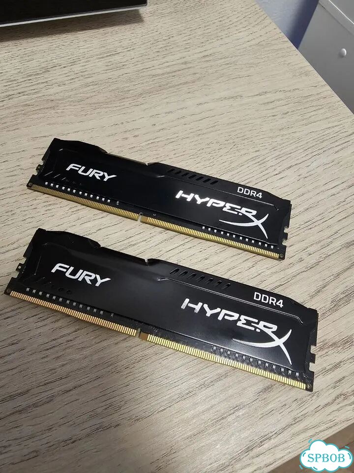 Kingston HyperX fury DDR4, 8 гб (2x4 гб) 2400 мгц фото 1