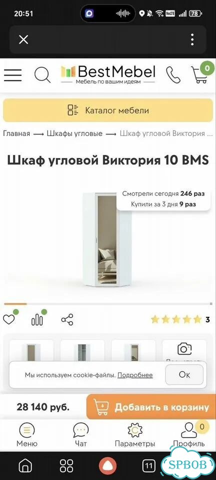 Шкаф распашной одностворчатый Угловой фото 4