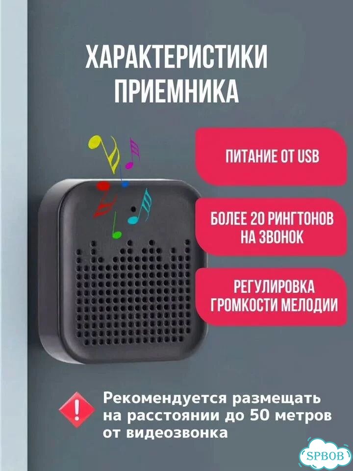 Дверной звонок с функцией видеовызова M16 фото 5