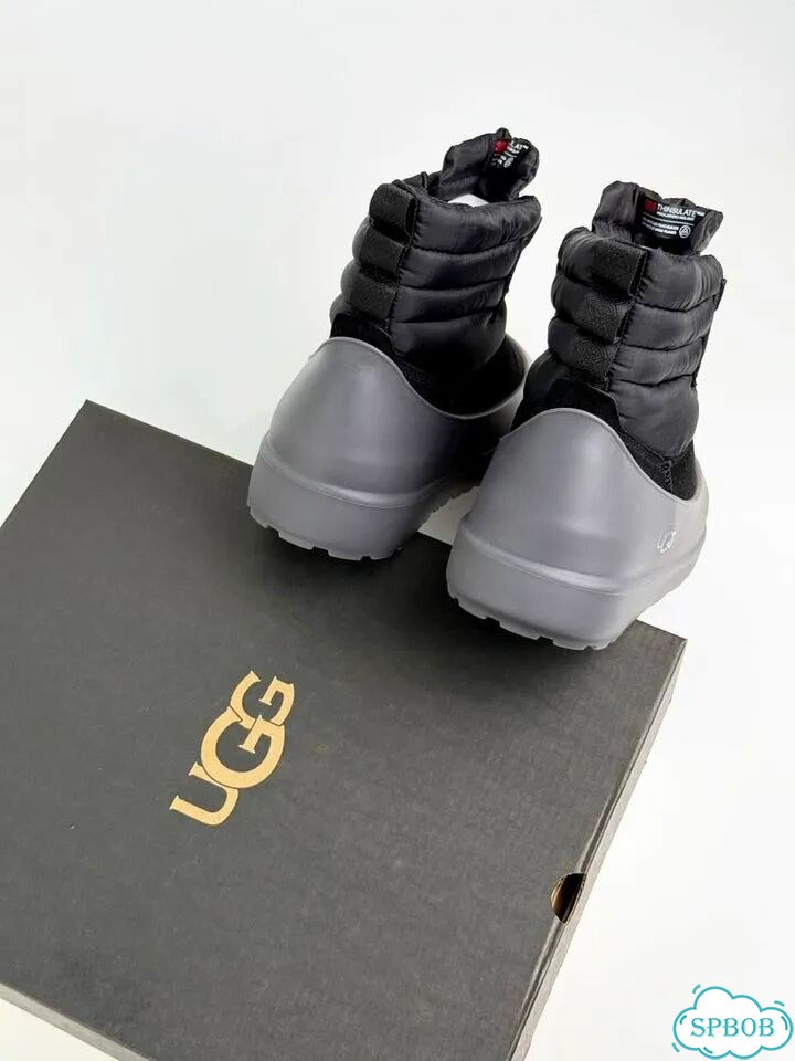 UGG Classic Mini Lace-Up Black Grey фото 3