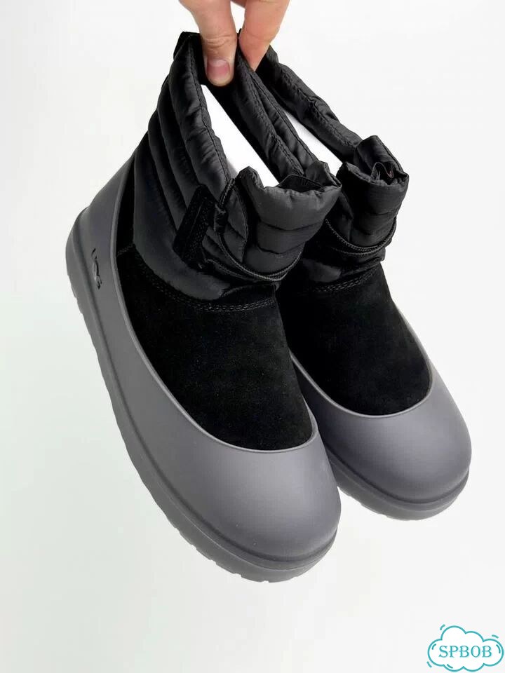 UGG Classic Mini Lace-Up Black Grey фото 5