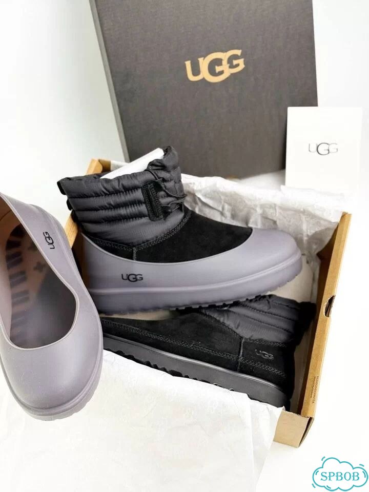 UGG Classic Mini Lace-Up Black Grey фото 6