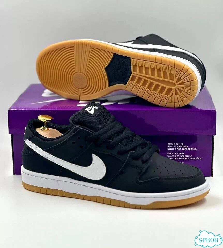 Nike SB Dunk Low Black White фото 8
