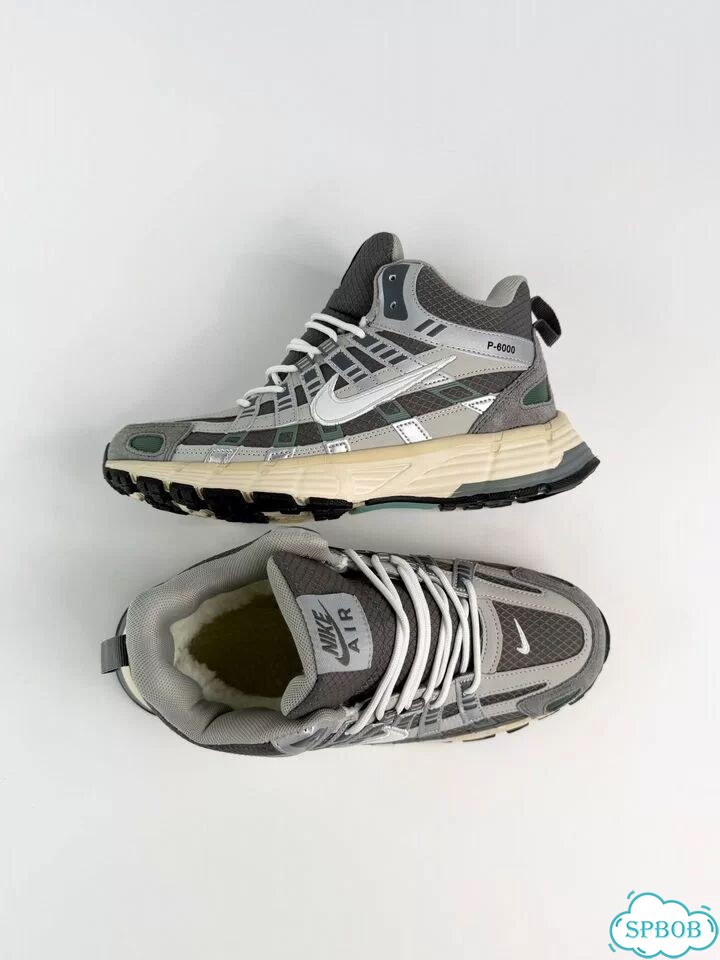 Nike P-6000 с мехом Grey Green фото 5