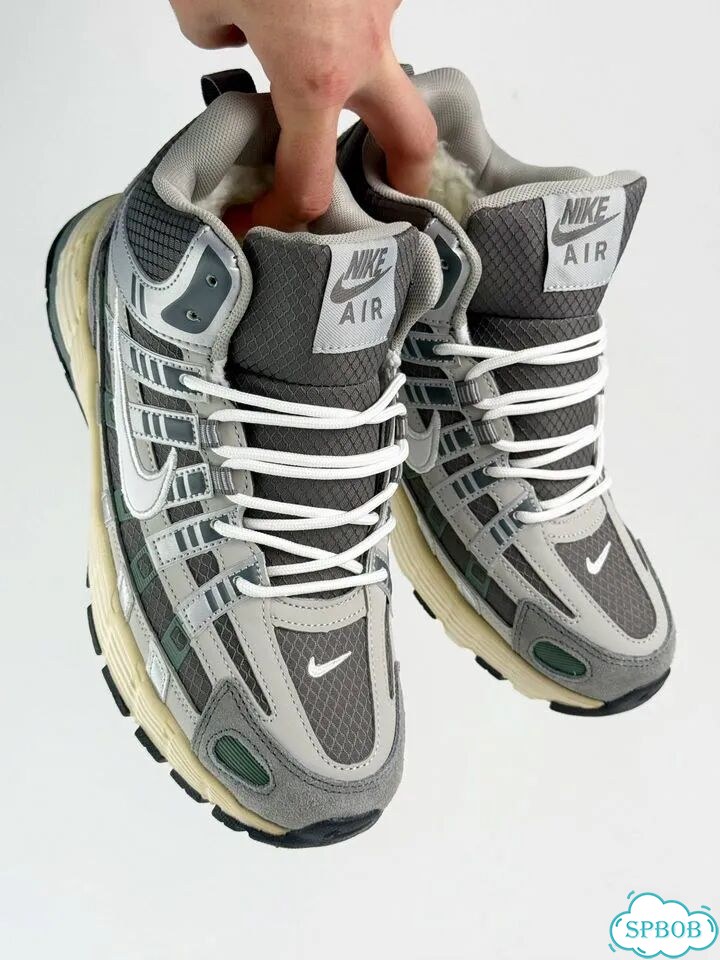 Nike P-6000 с мехом Grey Green фото 8