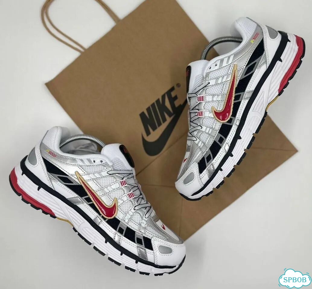 Nike P-6000 White Red фото 2