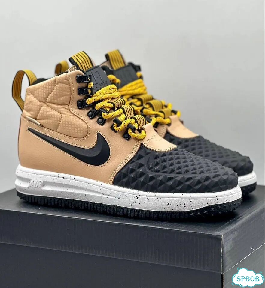Nike Lunar Force 1 Duckboot с мехом Brown Black фото 1