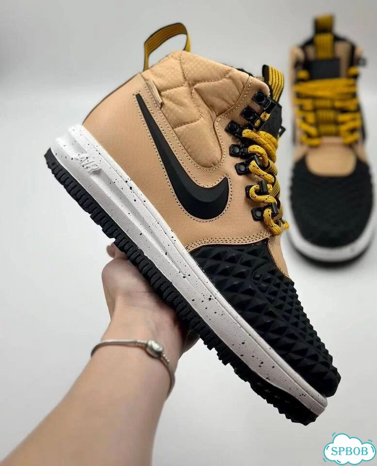 Nike Lunar Force 1 Duckboot с мехом Brown Black фото 2