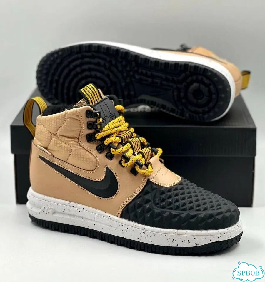 Nike Lunar Force 1 Duckboot с мехом Brown Black фото 3