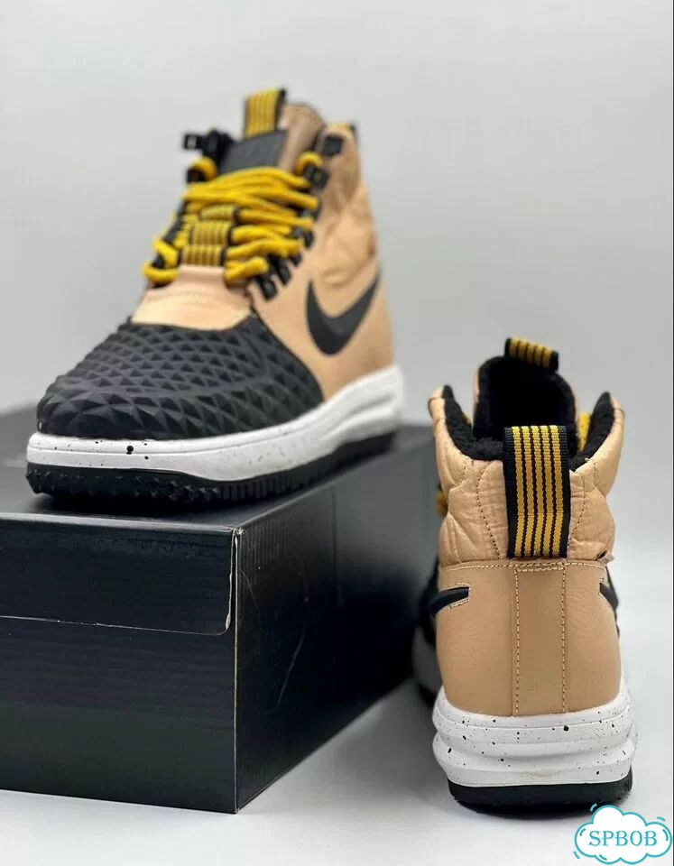Nike Lunar Force 1 Duckboot с мехом Brown Black фото 4