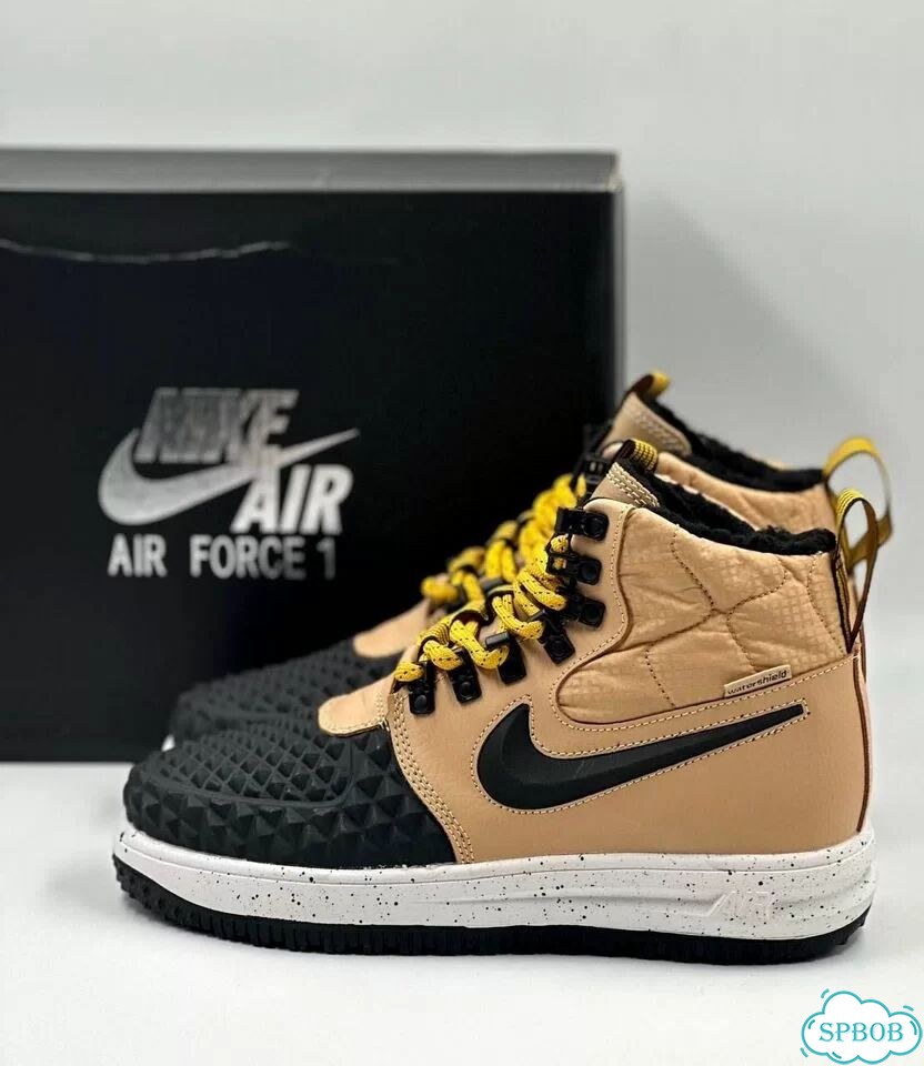 Nike Lunar Force 1 Duckboot с мехом Brown Black фото 5