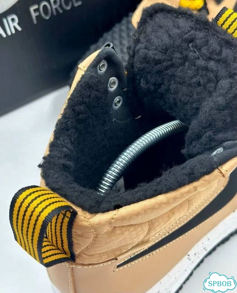 Nike Lunar Force 1 Duckboot с мехом Brown Black фото 6