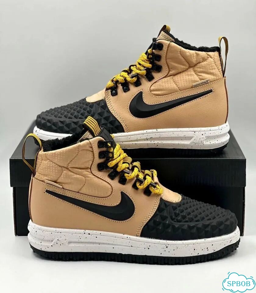 Nike Lunar Force 1 Duckboot с мехом Brown Black фото 8