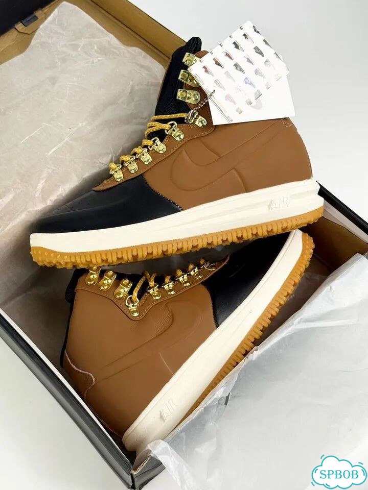 Nike Lunar Force 1 Duckboot с мехом (коричневый) фото 8