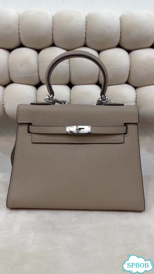 Сумка женская натуральная кожа Hermes Kelly 25 беж фото 1
