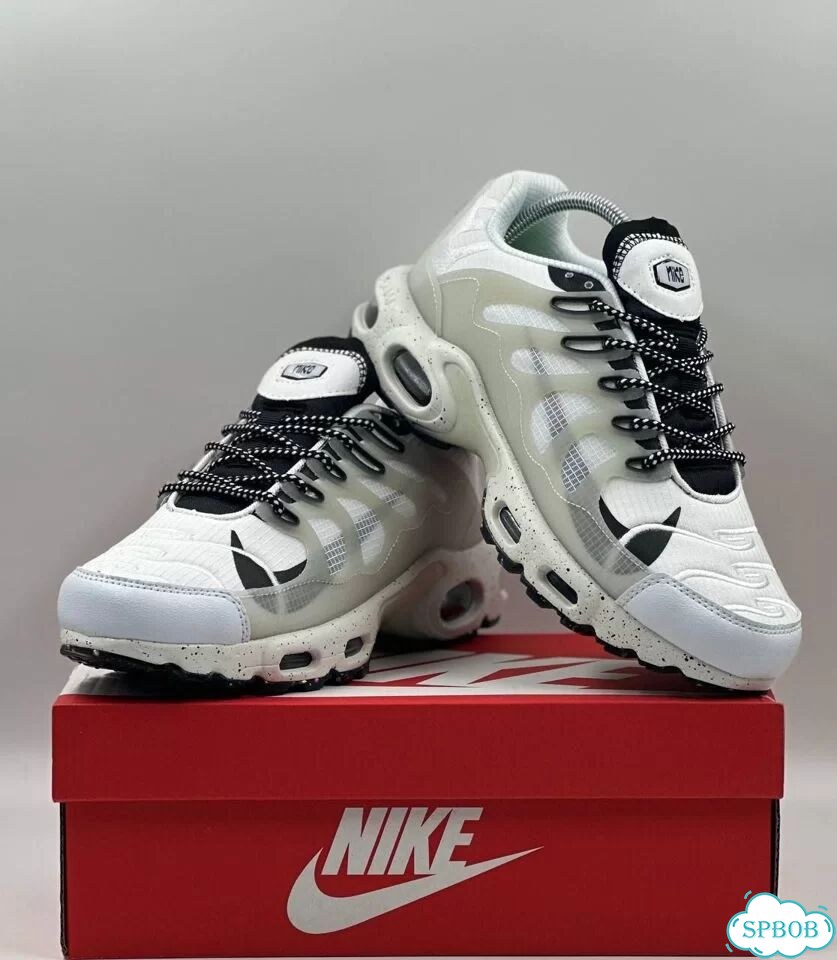 Nike Air Max Plus White Black фото 2