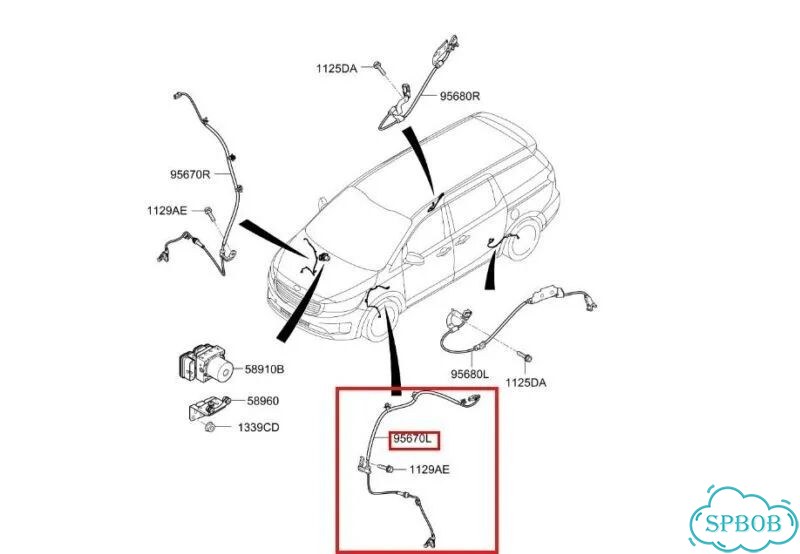 Датчик ABS передний левый Kia Carnival YP D4HB фото 3