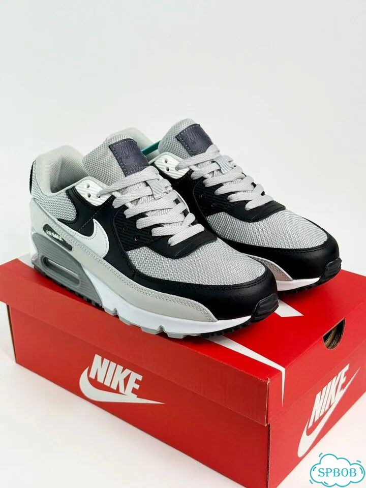 Nike Air Max 90 Grey Black White фото 3