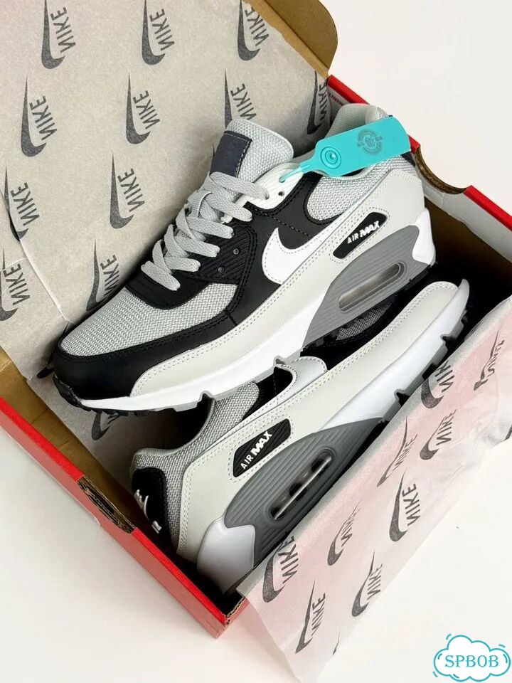 Nike Air Max 90 Grey Black White фото 6