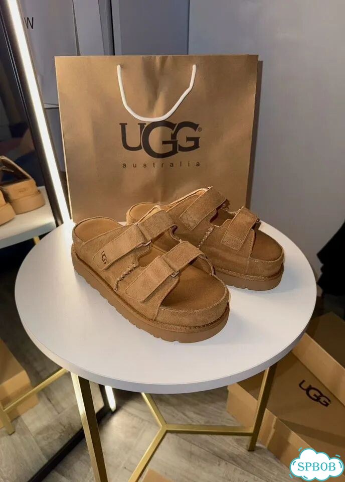 Шлепки сабо на платформе ugg натуральные фото 3
