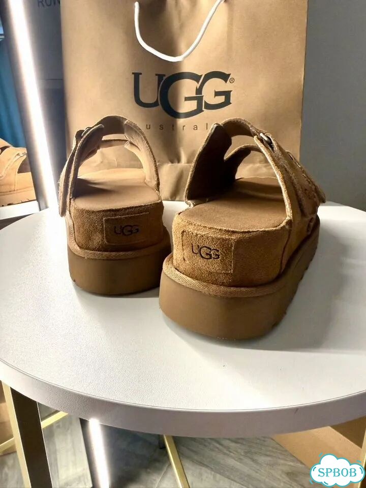 Шлепки сабо на платформе ugg натуральные фото 6