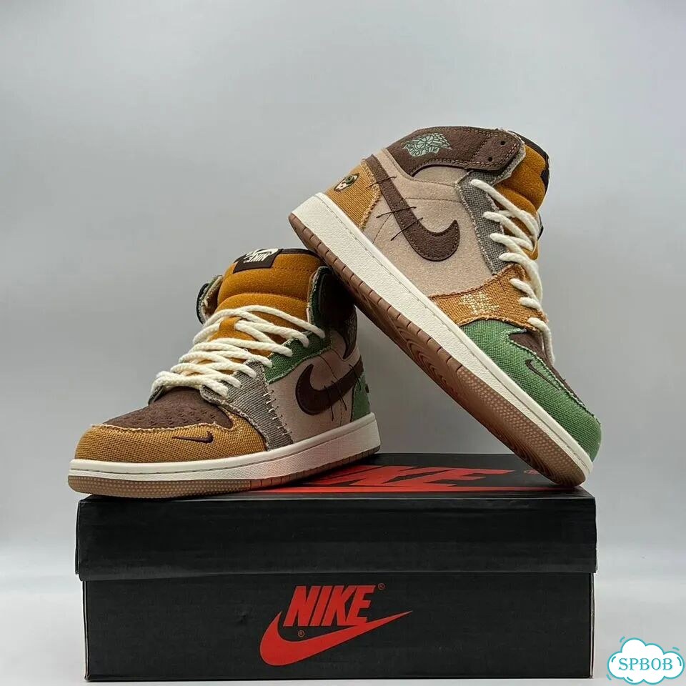 Nike Air Jordan 1 Zion Woodoo с мехом Brown Green фото 3