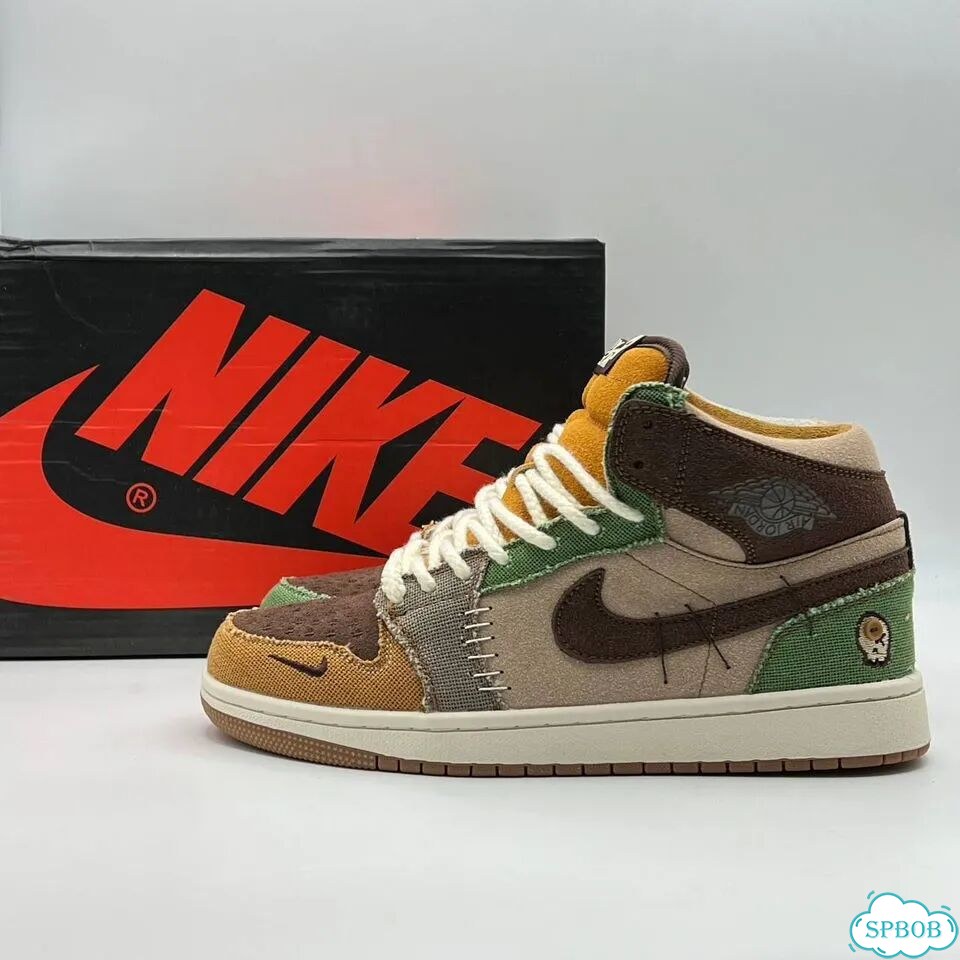 Nike Air Jordan 1 Zion Woodoo с мехом Brown Green фото 6