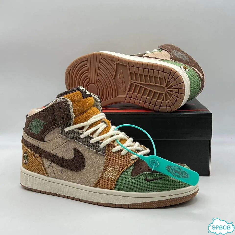 Nike Air Jordan 1 Zion Woodoo с мехом Brown Green фото 8