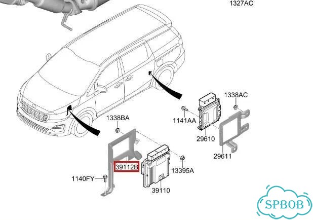 Кронштейн блока управления Kia Carnival YP D4HB фото 3
