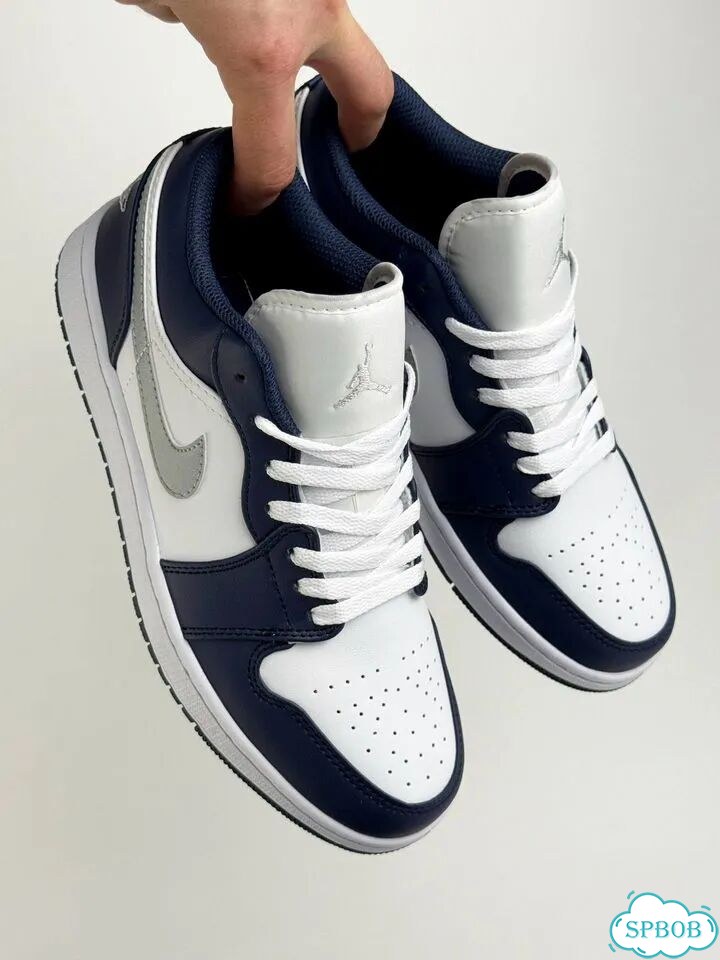 Nike Air Jordan 1 Low Navy White фото 3