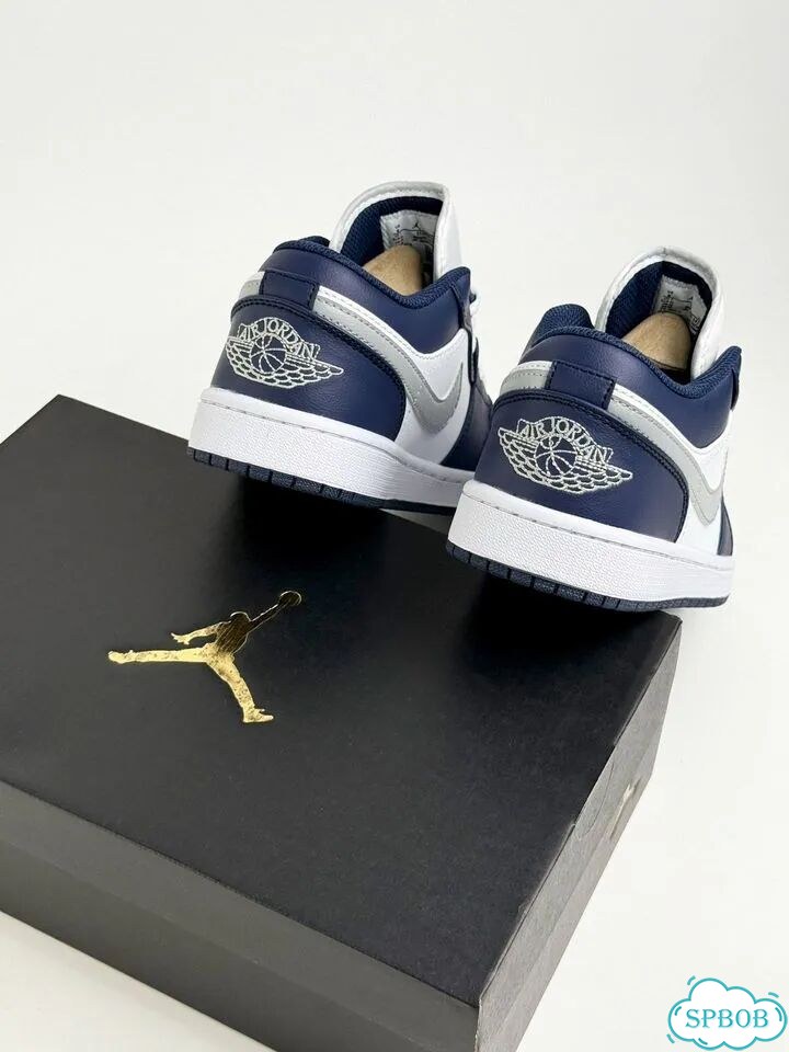 Nike Air Jordan 1 Low Navy White фото 4