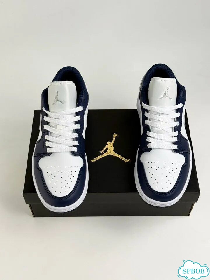 Nike Air Jordan 1 Low Navy White фото 5