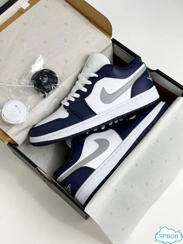Nike Air Jordan 1 Low Navy White фото 6