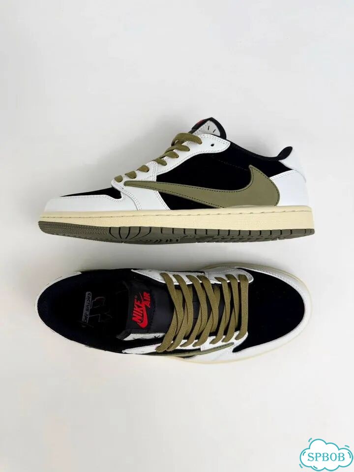 Nike Air Jordan 1 Low Black White Green фото 4