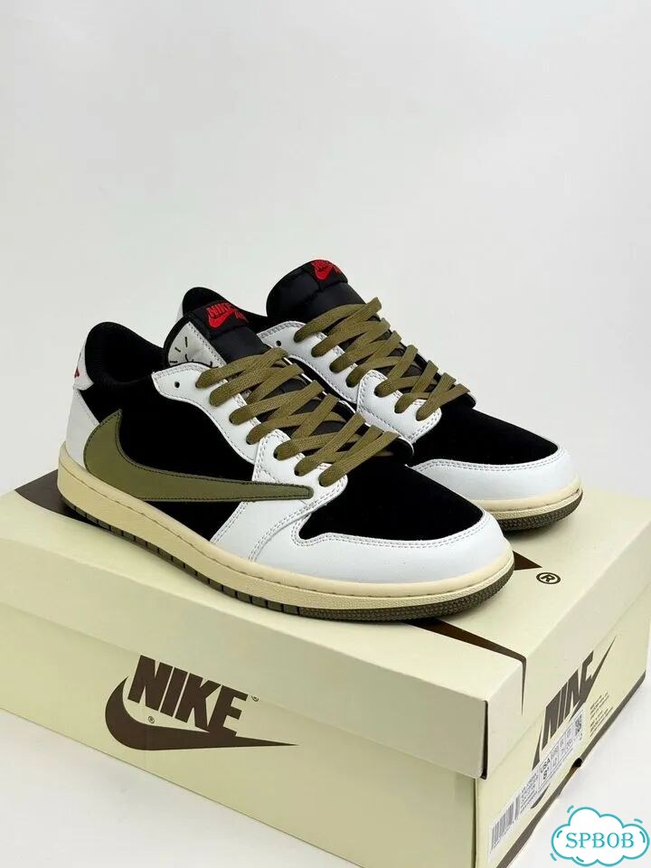 Nike Air Jordan 1 Low Black White Green фото 7