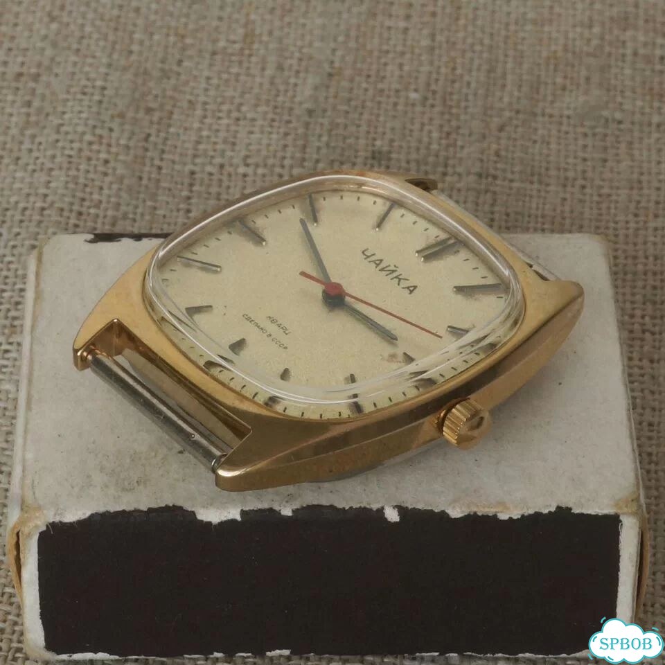 Часы винтажные Чайка 1956 СССР 1980е позолота Au фото 2
