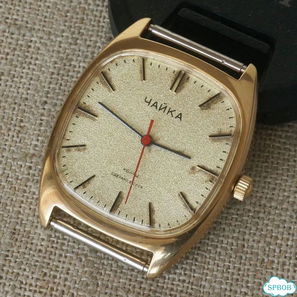 Часы винтажные Чайка 1956 СССР 1980е позолота Au фото 9
