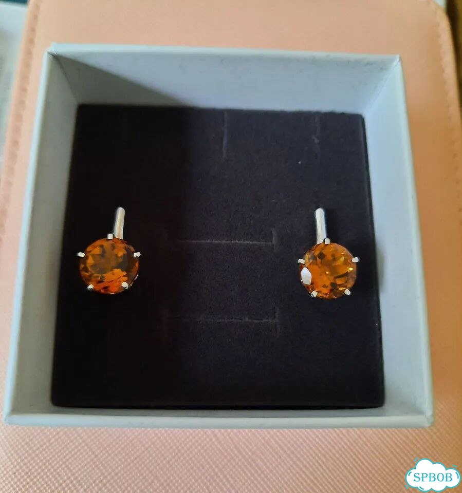 Серьги серебро цитрин мадейра новые с биркой фото 1