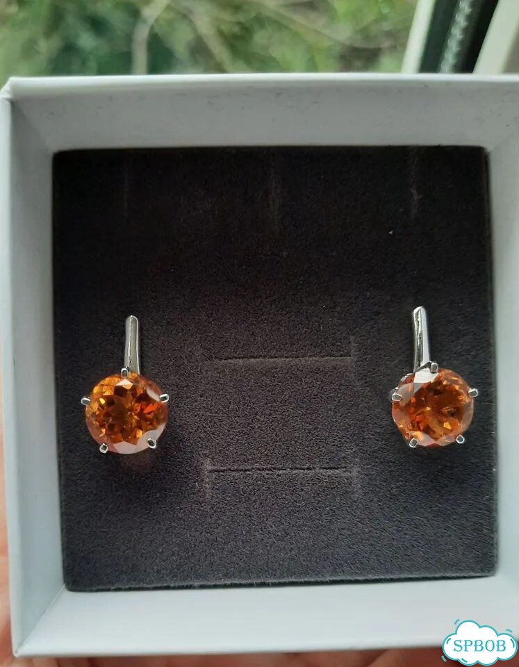 Серьги серебро цитрин мадейра новые с биркой фото 2