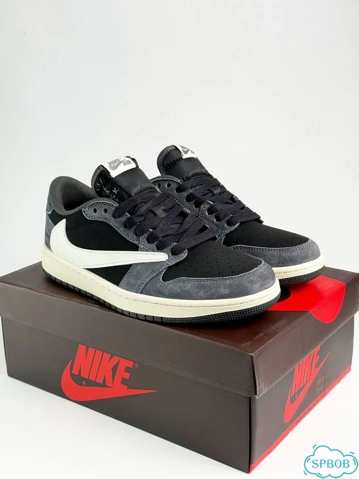 Nike Air Jordan 1 Low & Travis Scott Black Grey фото 5