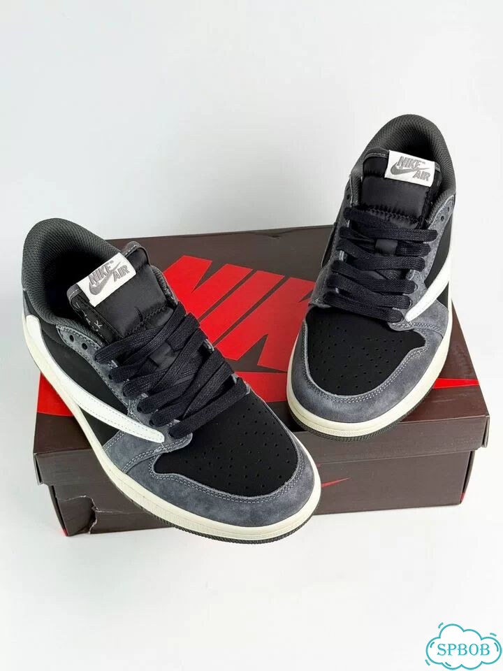 Nike Air Jordan 1 Low & Travis Scott Black Grey фото 6