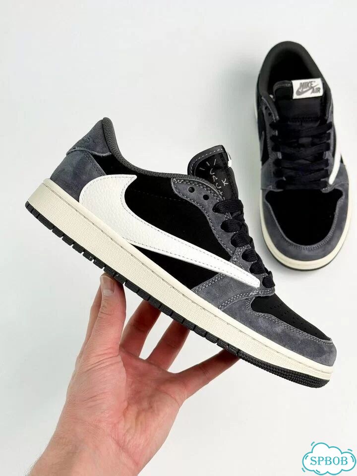 Nike Air Jordan 1 Low & Travis Scott Black Grey фото 7