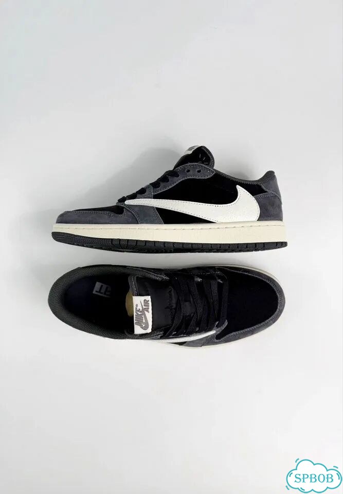 Nike Air Jordan 1 Low & Travis Scott Black Grey фото 8