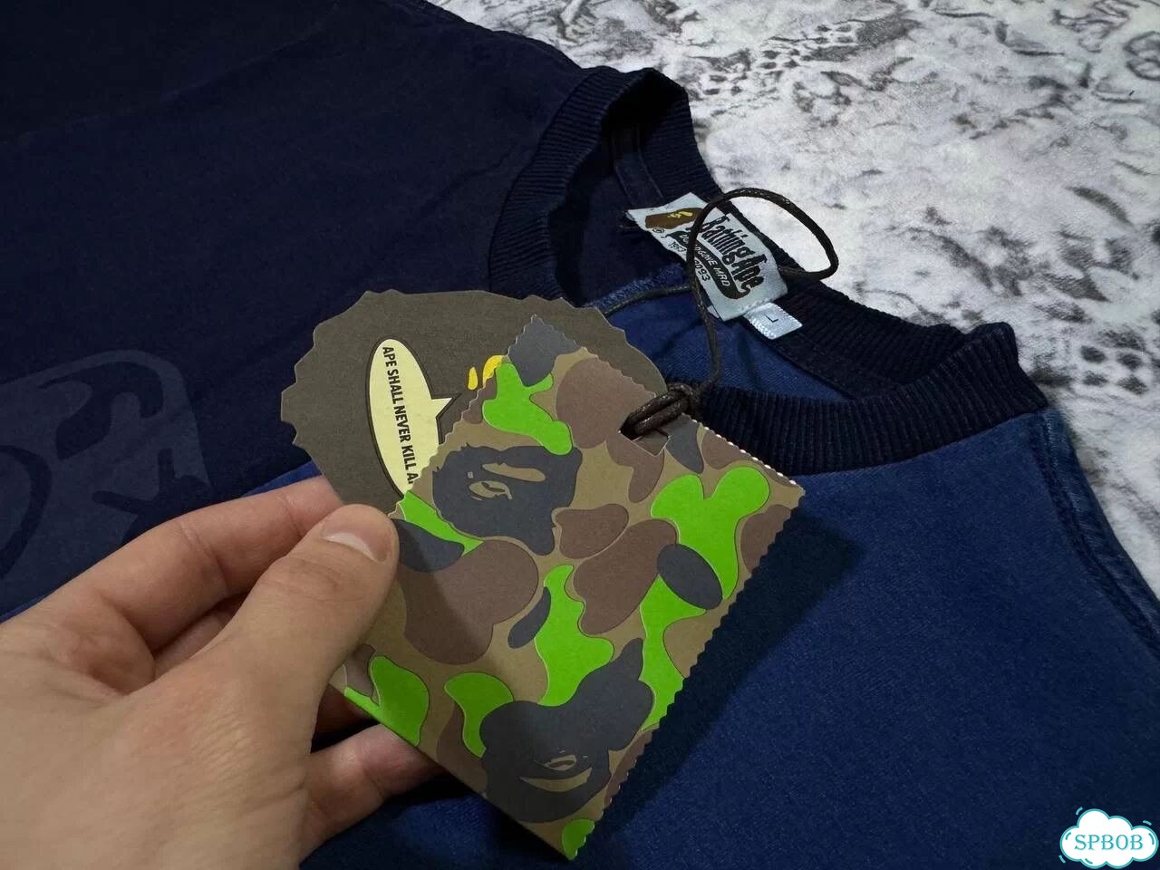 Футболка Bape x Tiger синяя фото 10