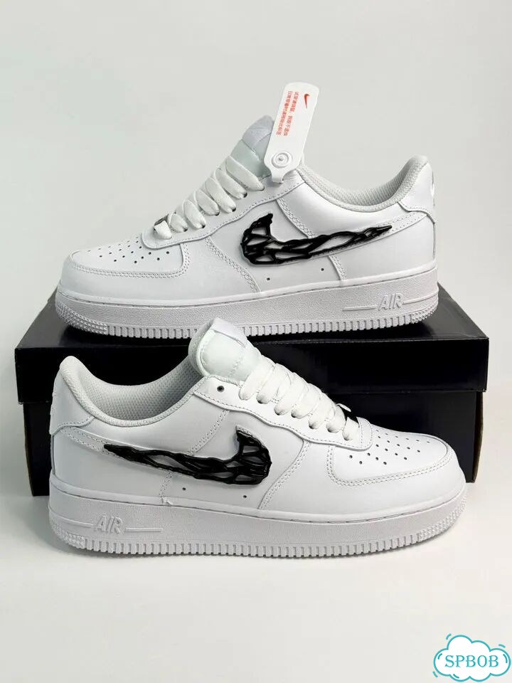 Nike Air Force 1 Low White Black фото 2