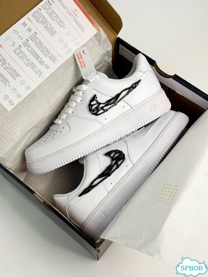 Nike Air Force 1 Low White Black фото 7