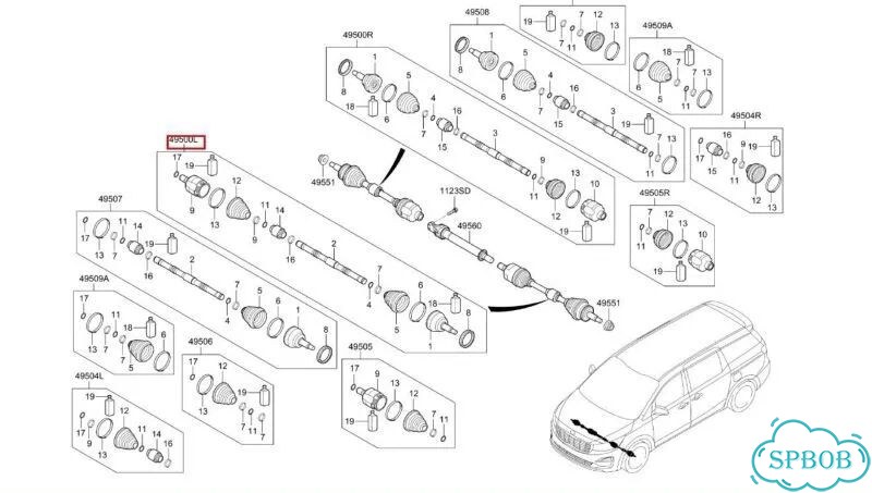 Привод передний левый Kia Carnival YP D4HB 2018 фото 3