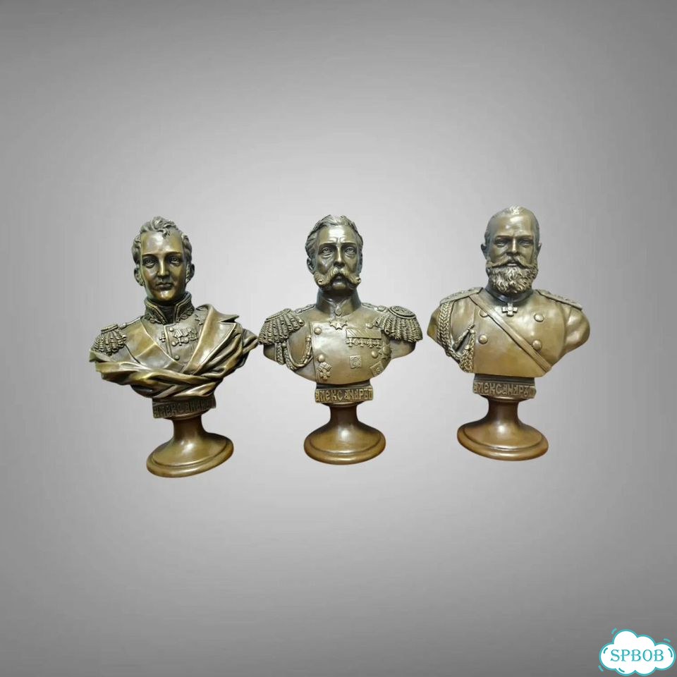 Статуэтки. 3 больших бюста. Александр 1,2,3 фото 10