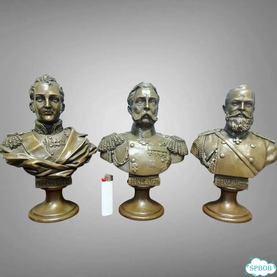 Статуэтки. 3 больших бюста. Александр 1,2,3 фото 2