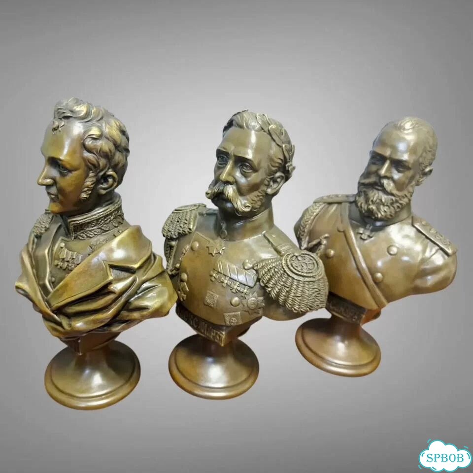 Статуэтки. 3 больших бюста. Александр 1,2,3 фото 9